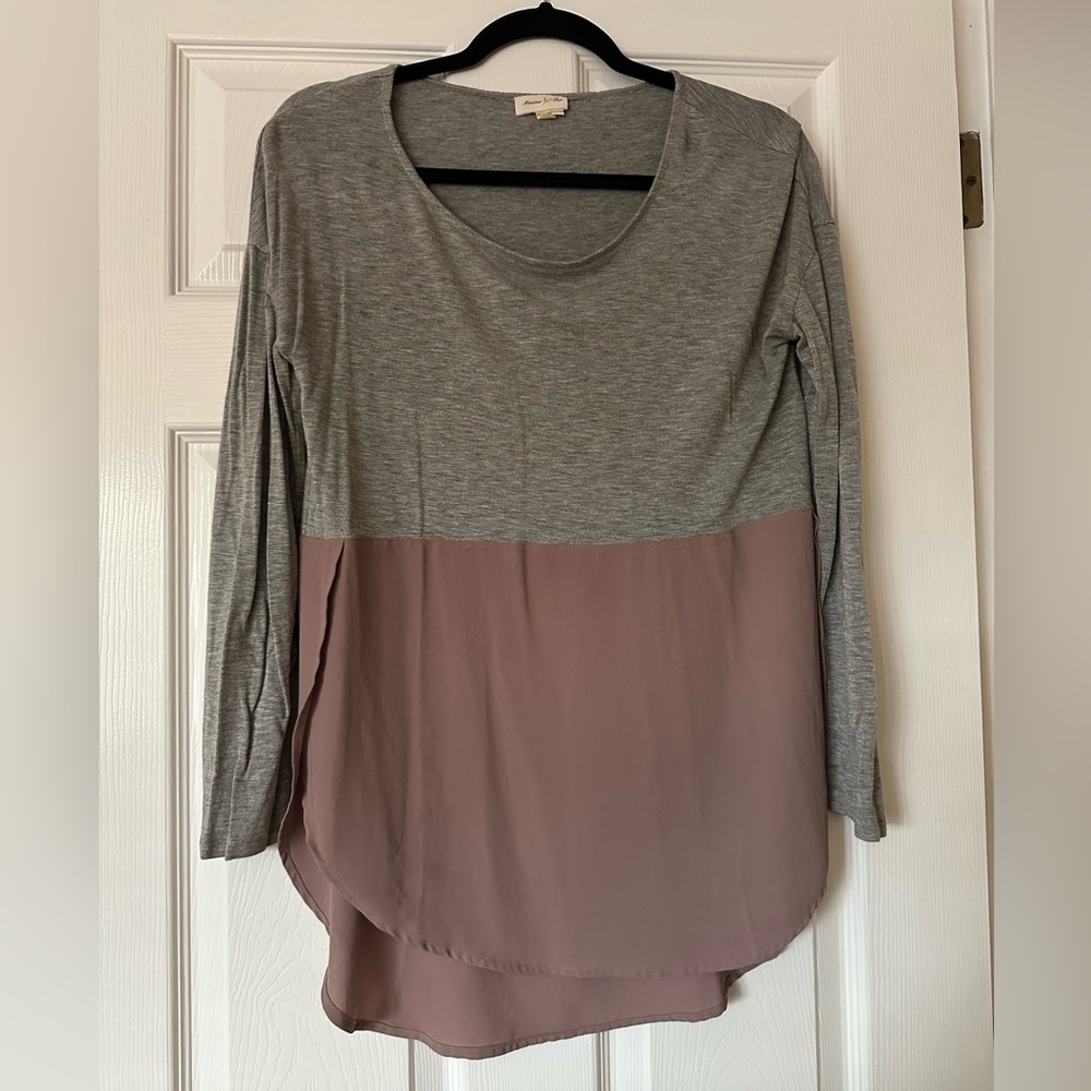 Two Toned Grey and Purple Shirt
